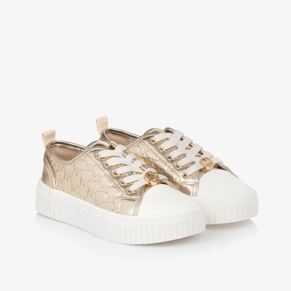 Michael Kors Kids-Girls Shimmering Logo Lace-Up Shoes | Childrensalon Outlet