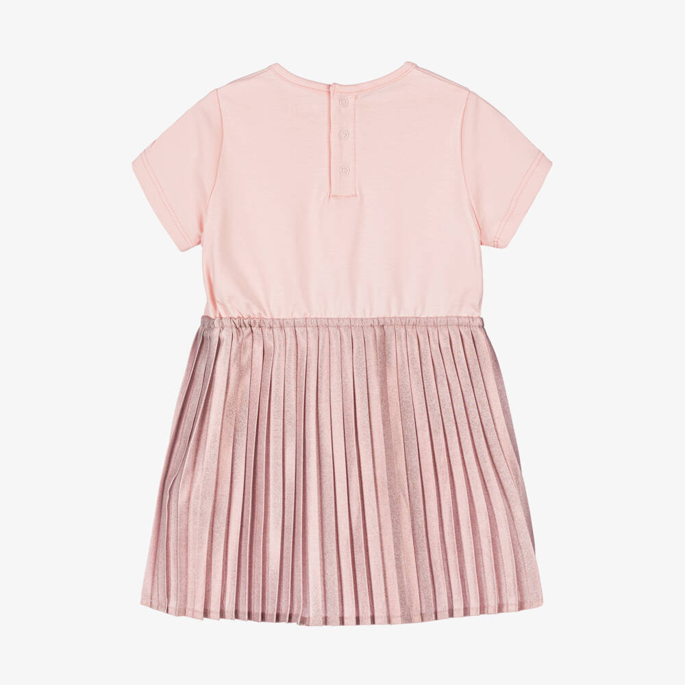 Michael Kors Kids-Girls Shimmering Pink Pleat Ensemble | Childrensalon Outlet
