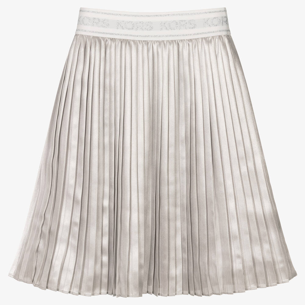 Silver lurex store pleated skirt