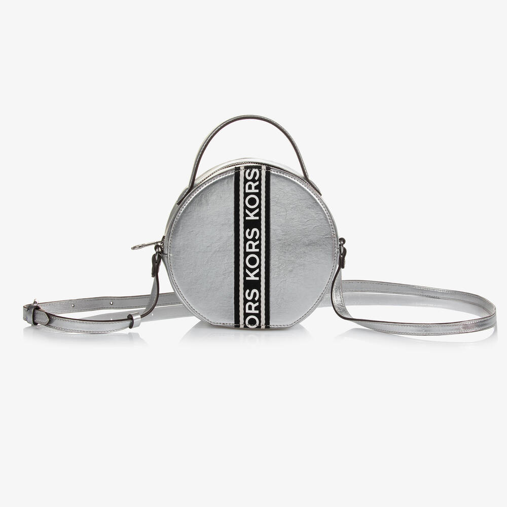 Michael Kors Kids - Girls Silver Round Shoulder Bag (18cm) | Childrensalon