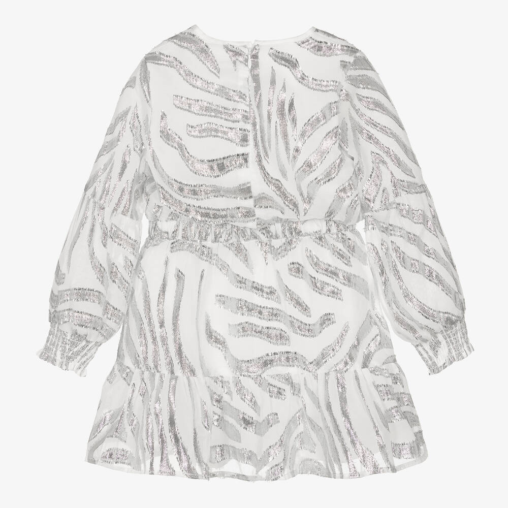 Michael Kors Kids-Girls Silver Thread Chiffon Dress | Childrensalon Outlet