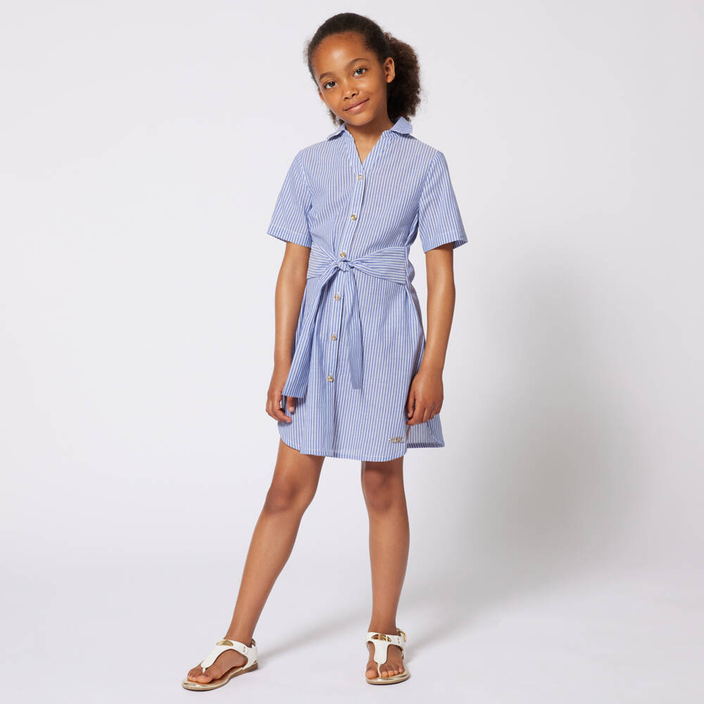 Michael Kors Kids-Girls Sky Stripe Cotton Dress | Childrensalon Outlet