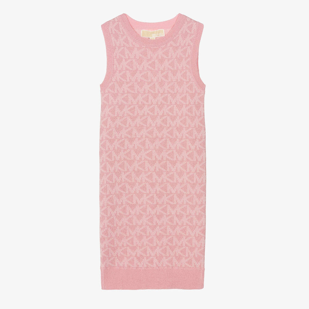 Michael Kors Kids - Girls Sparkly Pink Knitted Dress | Childrensalon