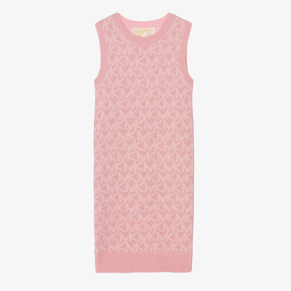 Michael Kors Kids-Girls Sparkly Pink Knitted Dress | Childrensalon Outlet