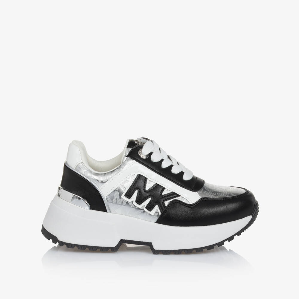 Michael Kors Kids-Girls Stylish Black & Silver Sneakers | Childrensalon Outlet