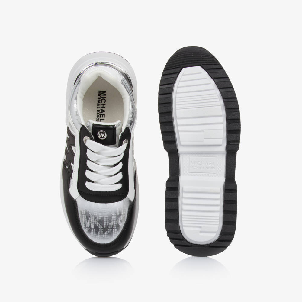 Michael Kors Kids-Girls Stylish Black & Silver Sneakers | Childrensalon Outlet