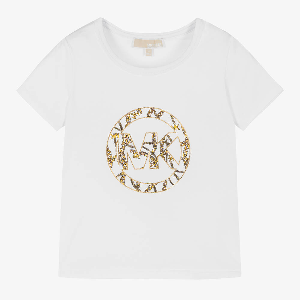 Michael Kors Kids - Weißes Baumwoll-T-Shirt für Mädchen | Childrensalon