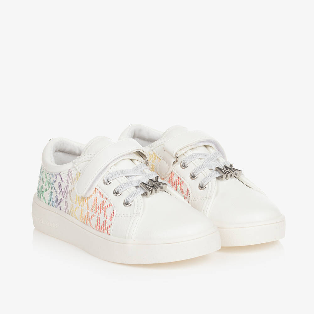 Michael Kors Kids-Girls White Faux Leather Trainers | Childrensalon Outlet