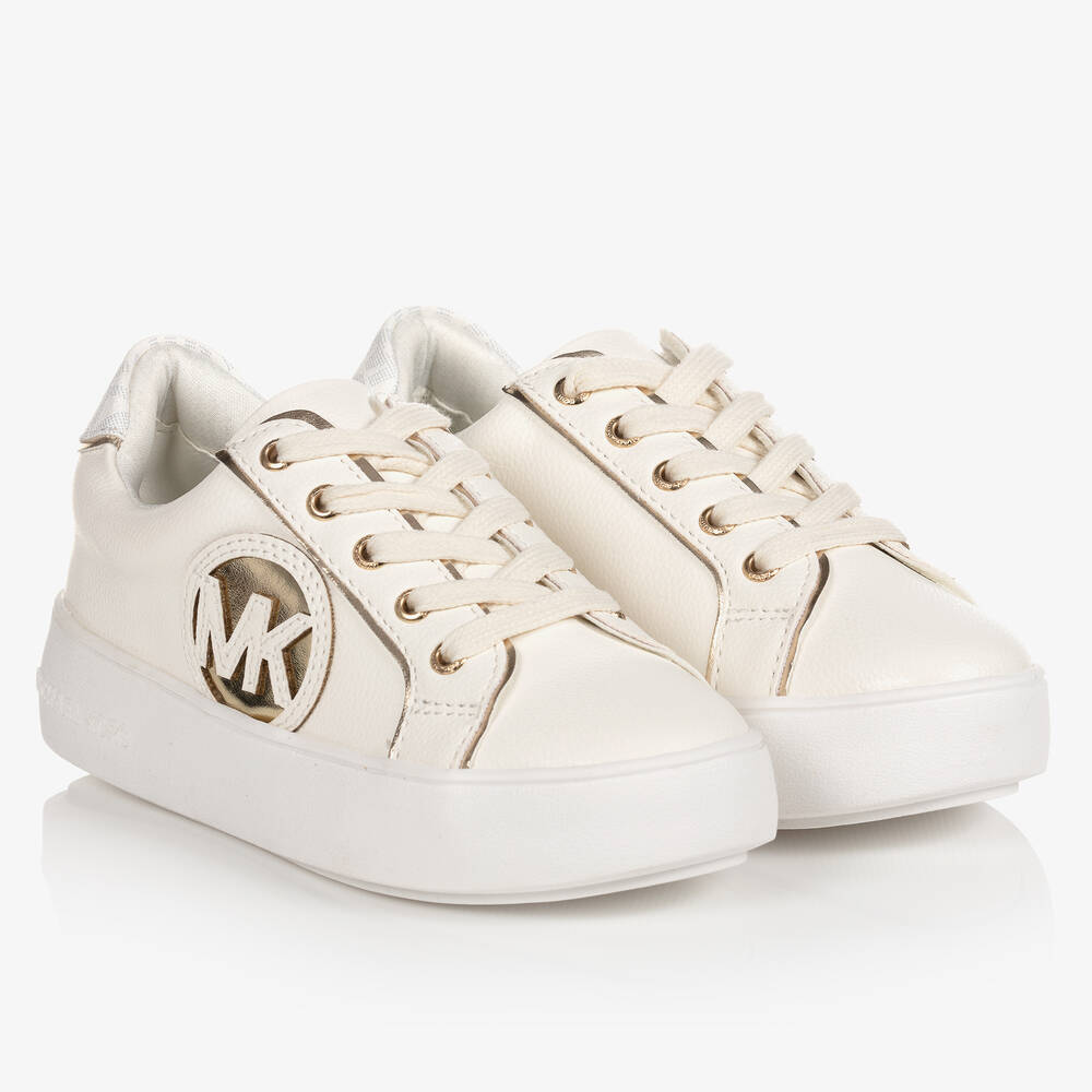 Michael kors white and gold shoes best sale