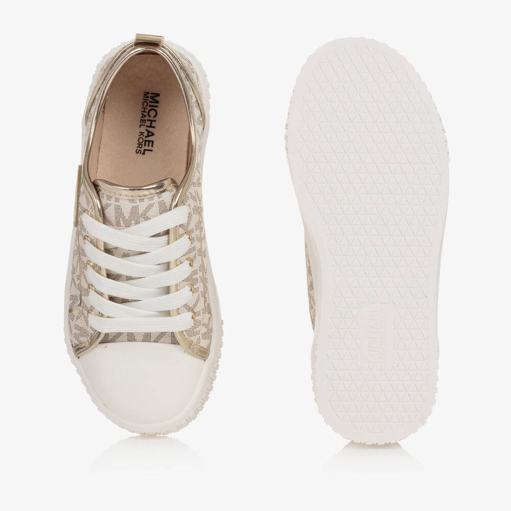 Michael kors white store and gold trainers
