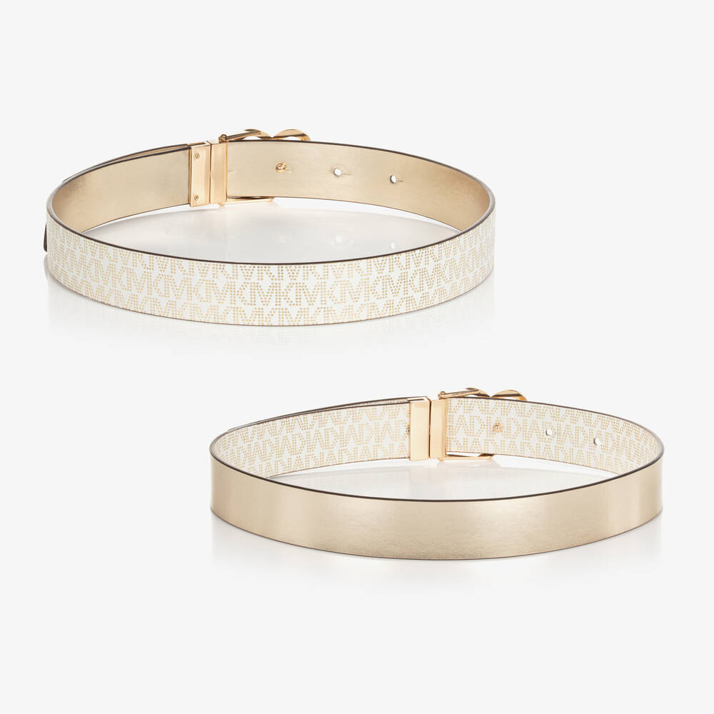Mk belt white and gold 2025