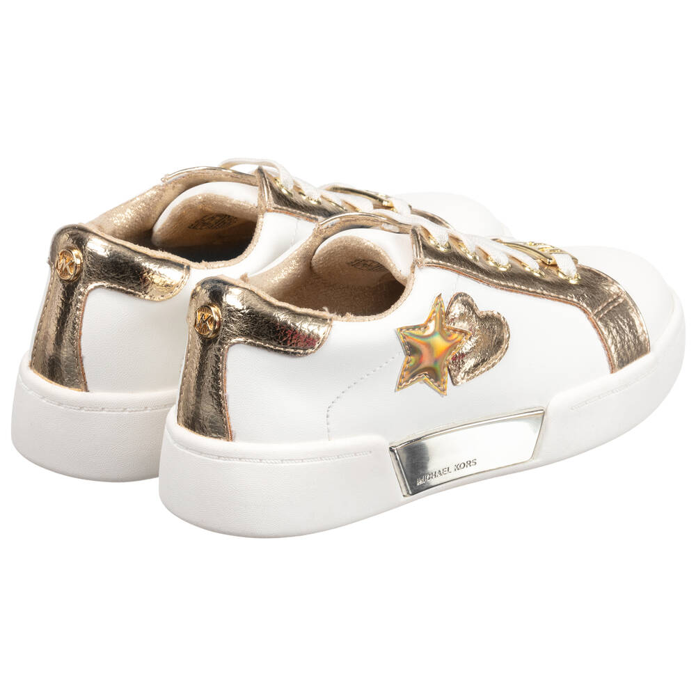 White and gold mk sneakers on sale