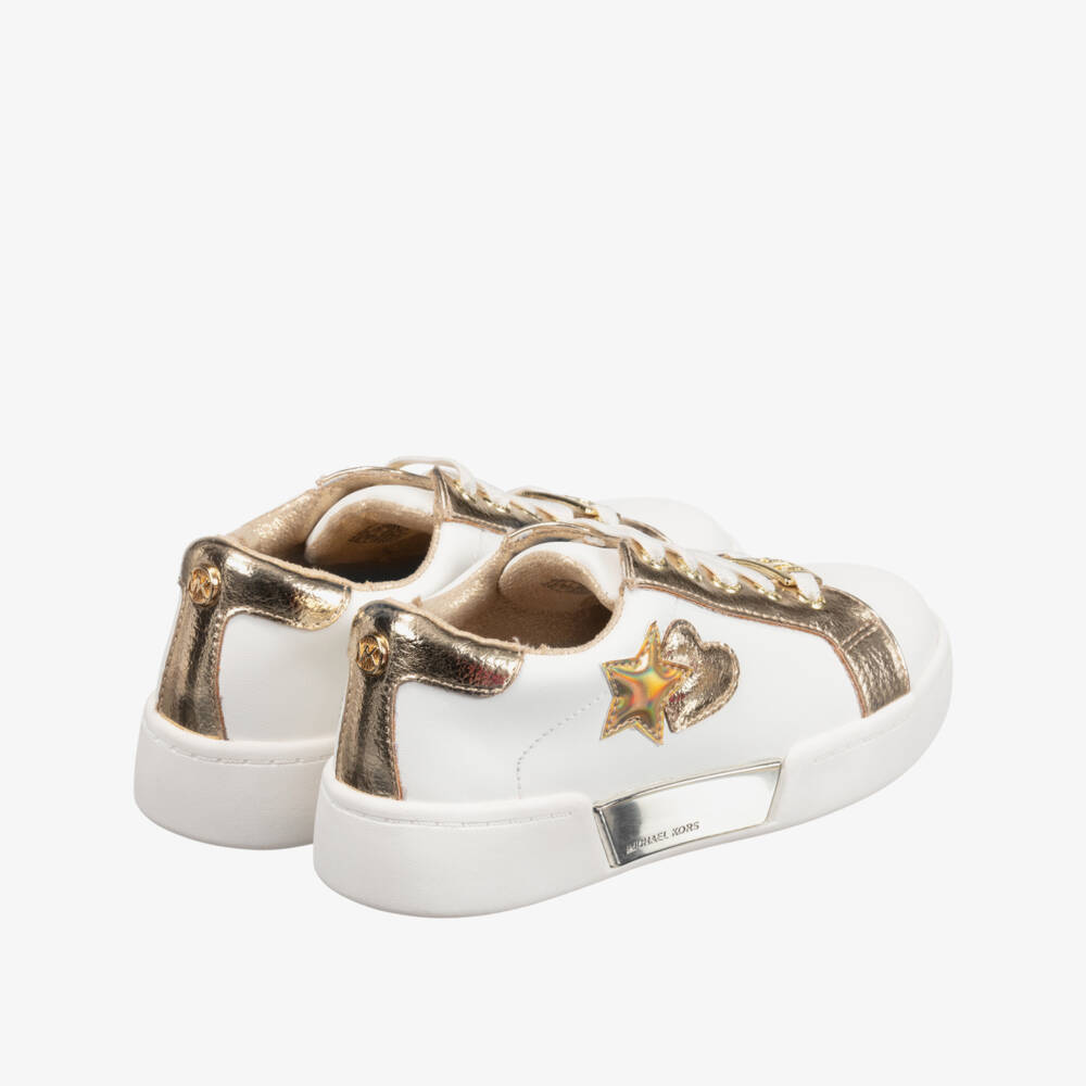 Michael Kors Kids-Girls White Leather Trainers | Childrensalon Outlet