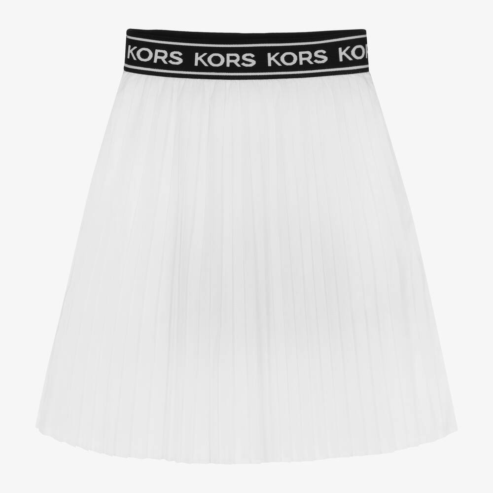 Michael Kors Kids - Girls White Pleated Skirt | Childrensalon