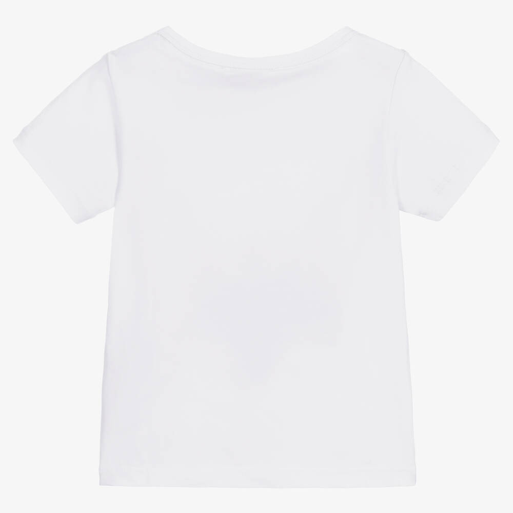 Michael Kors Kids-Girls White Sequin Heart Logo T-Shirt | Childrensalon Outlet