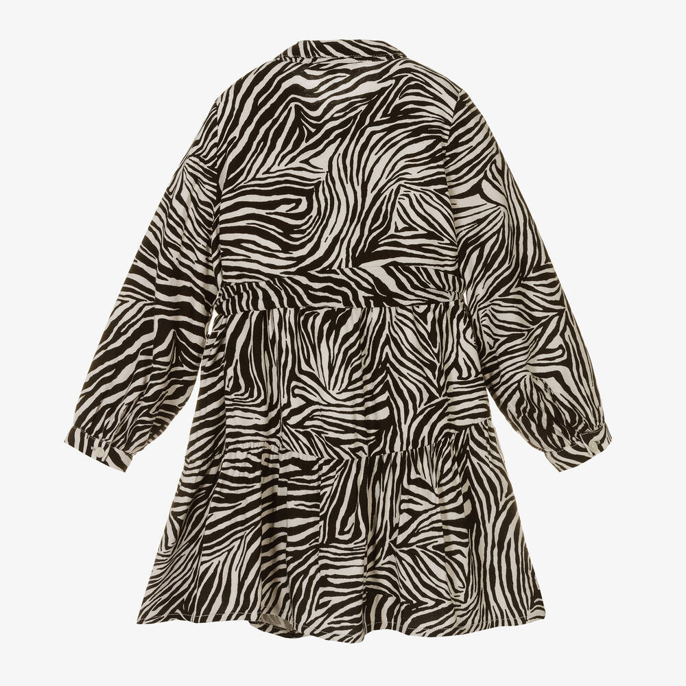 Michael Kors Kids Ivory Black Zebra Shirt Dress Childrensalon Outlet