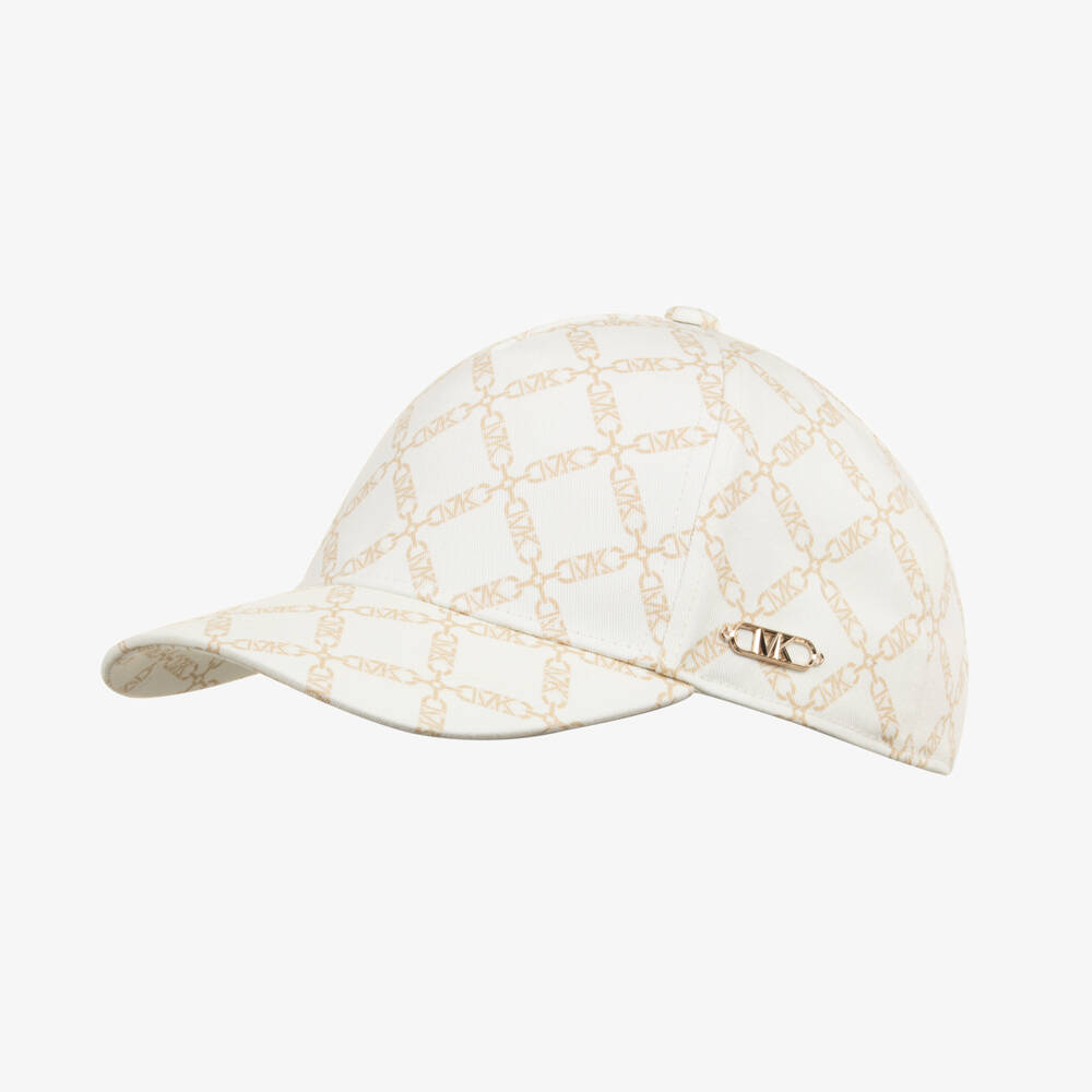 Michael Kors Kids-Ivory Girls Luxury Logo Hat | Childrensalon Outlet