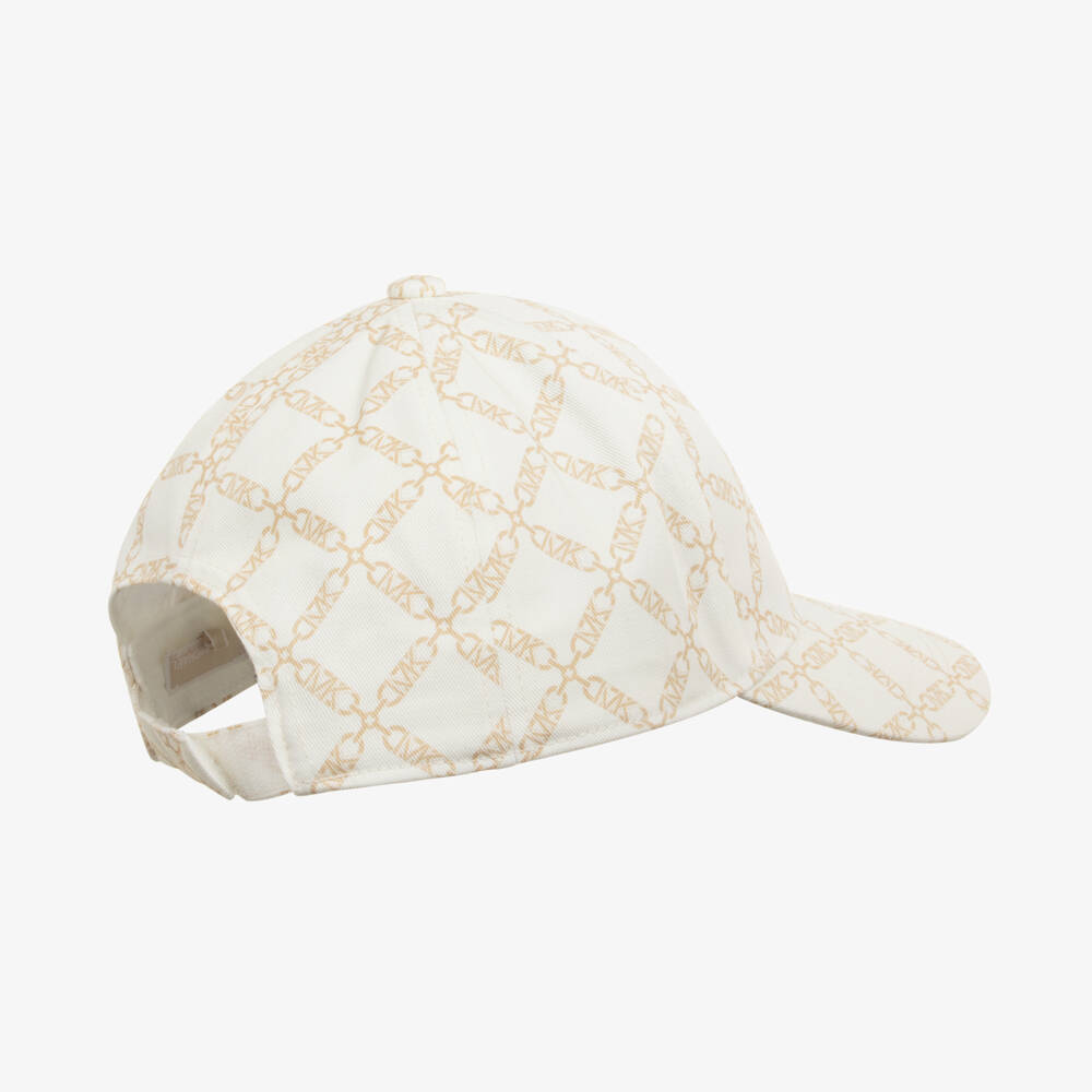 Michael Kors Kids-Ivory Girls Luxury Logo Hat | Childrensalon Outlet