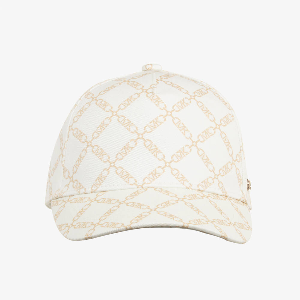 Michael Kors Kids-Ivory Girls Luxury Logo Hat | Childrensalon Outlet