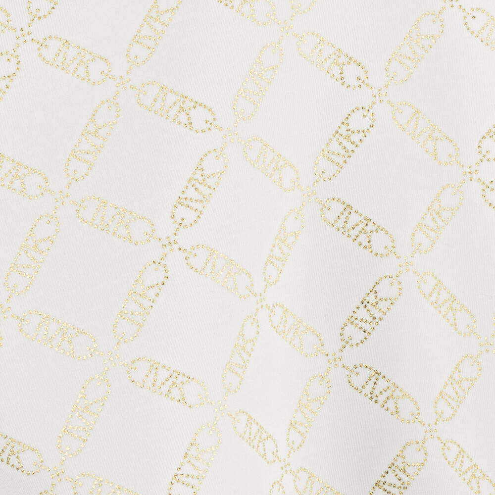 Michael Kors Kids-فستان عاجي بشعار ذهبي لامع | Childrensalon Outlet