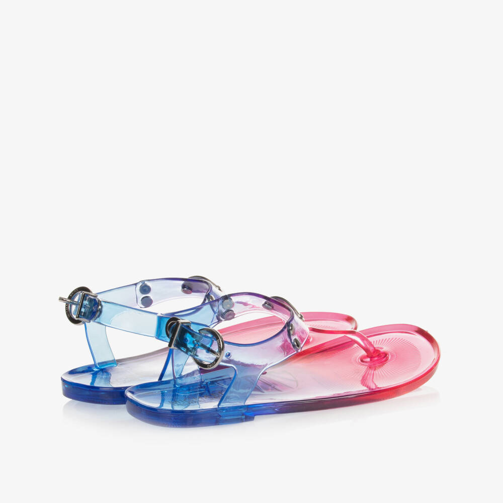 Michael Kors Kids-Pink & Blue Jelly Sandals | Childrensalon Outlet