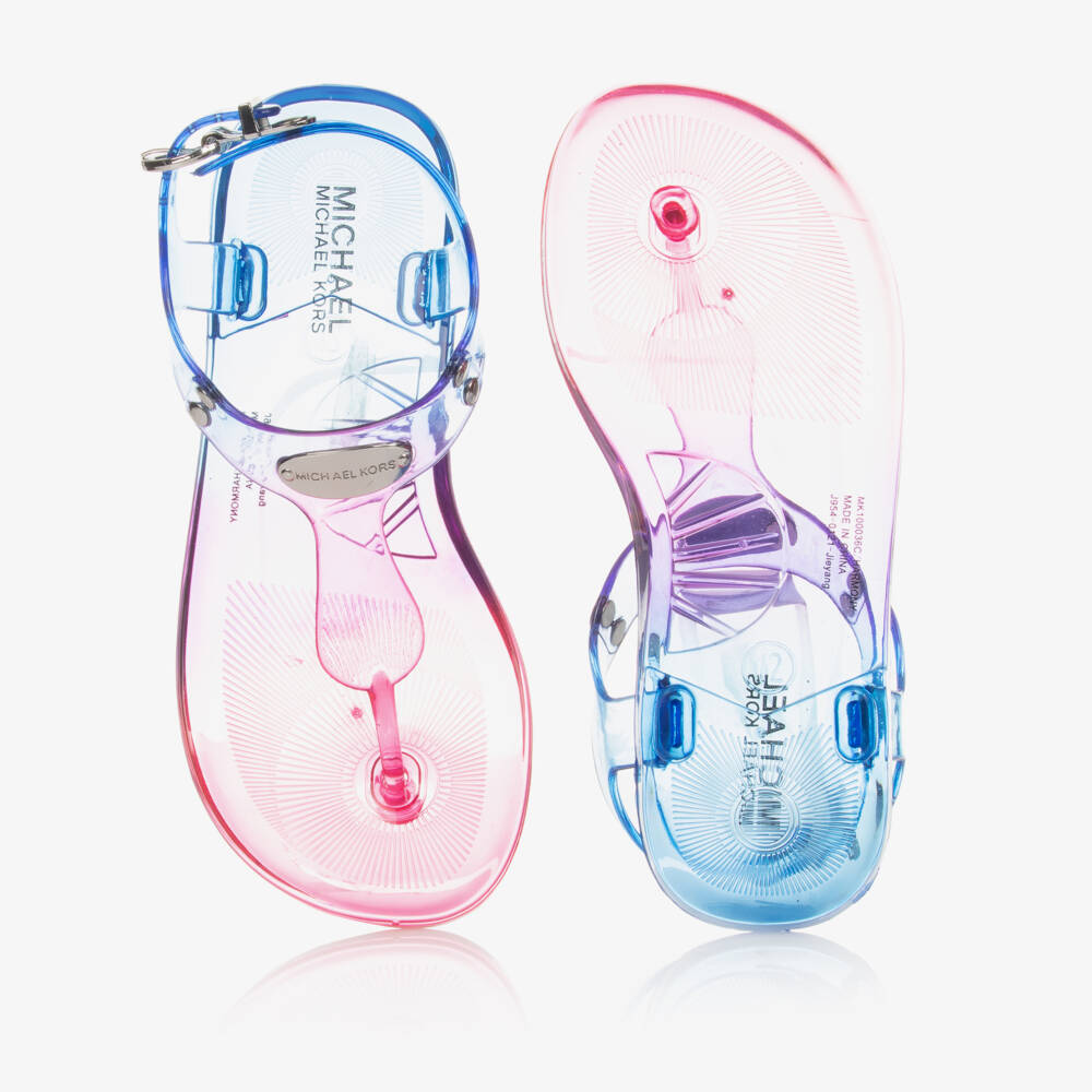 Michael Kors Kids-Pink & Blue Jelly Sandals | Childrensalon Outlet
