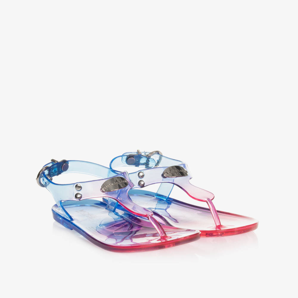 Michael Kors Kids-صندل جيلي لون زهري وأزرق للبنات | Childrensalon Outlet