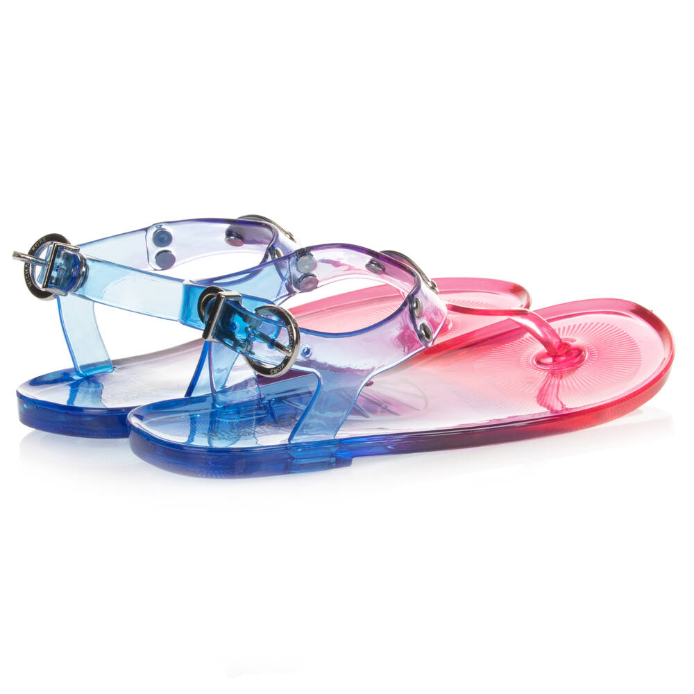Michael Kors Kids-Pink & Blue Jelly Sandals | Childrensalon Outlet