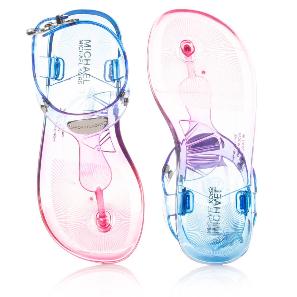 Michael Kors Kids-Pink & Blue Jelly Sandals | Childrensalon Outlet
