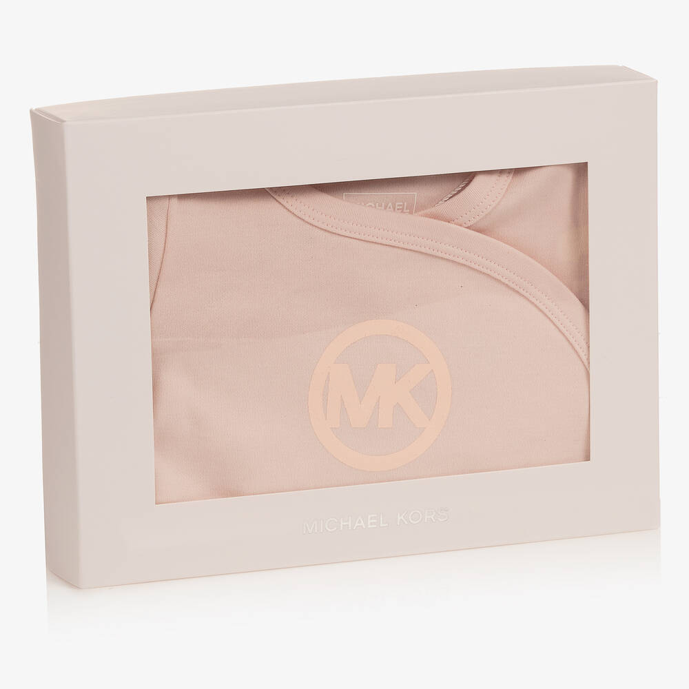 Michael Kors Kids-Pink Cotton Bodyvests (2 Pack) | Childrensalon Outlet