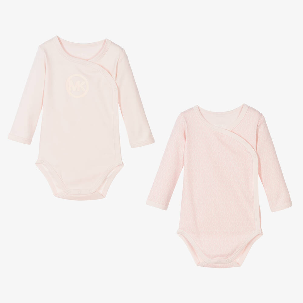 Michael Kors Kids - Pink Cotton Bodyvests (2 Pack) | Childrensalon