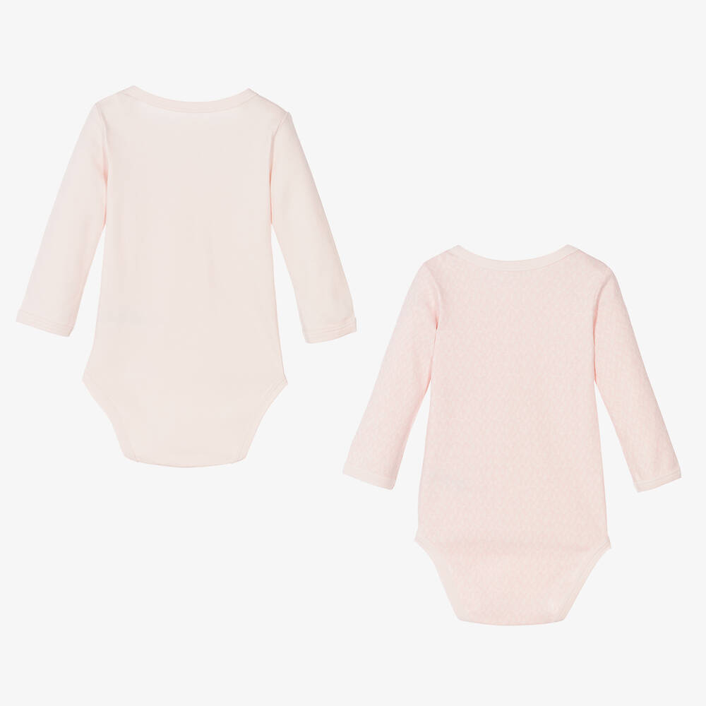 Michael Kors Kids-Pink Cotton Bodyvests (2 Pack) | Childrensalon Outlet