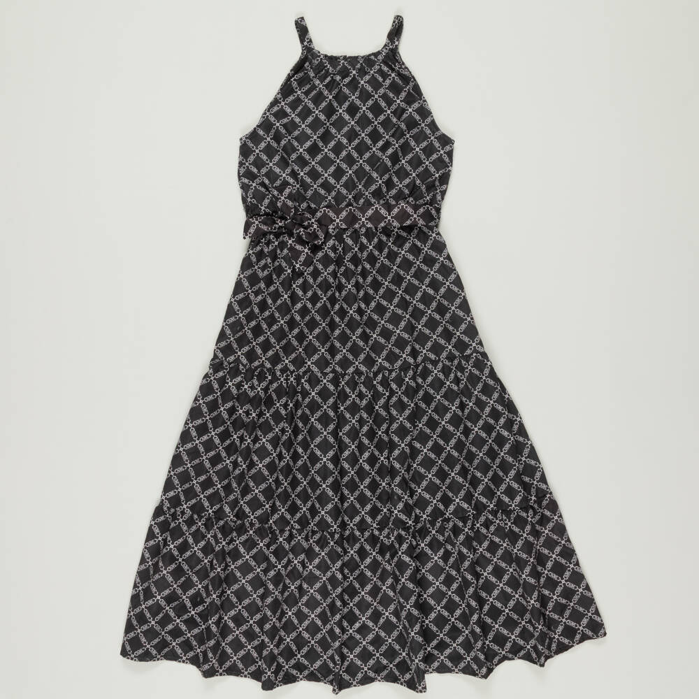 Michael Kors Kids-Preloved Girls Black Chain Logo Print Dress (14 years) | Childrensalon Outlet