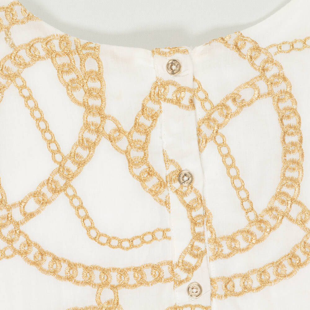 Michael Kors Kids-Preloved Girls White & Gold Chain Dress (14 years) | Childrensalon Outlet