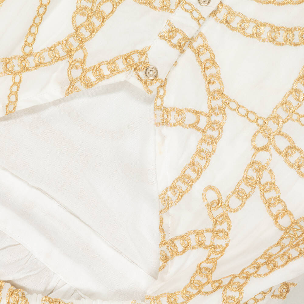 Michael Kors Kids-Preloved Girls White & Gold Chain Dress (14 years) | Childrensalon Outlet