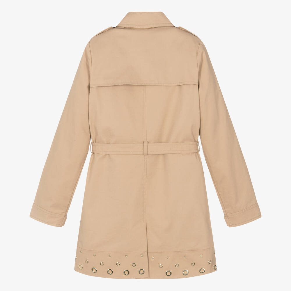Michael Kors Kids-Teen Girls Beige Cotton Trench Coat | Childrensalon Outlet