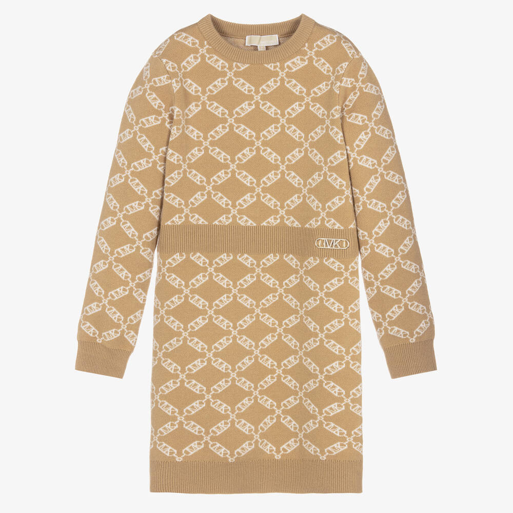 Michael Kors Kids - Robe beige en maille Ado fille | Childrensalon