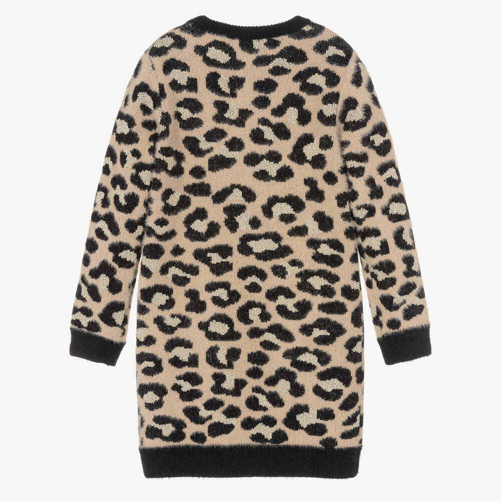 Michael Kors Kids Teen Girls Beige Leopard Jumper Dress