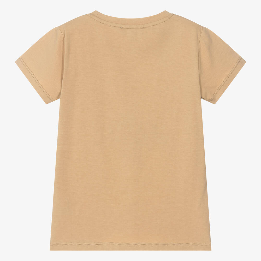 Michael Kors Kids-Teen Girls Beige Studded Cotton T-Shirt | Childrensalon Outlet