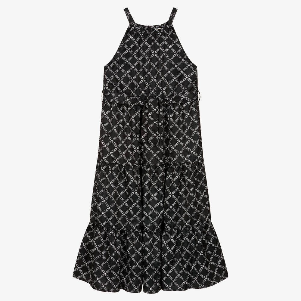 Michael Kors Kids-Teen Girls Black Chain Logo Print Dress | Childrensalon Outlet
