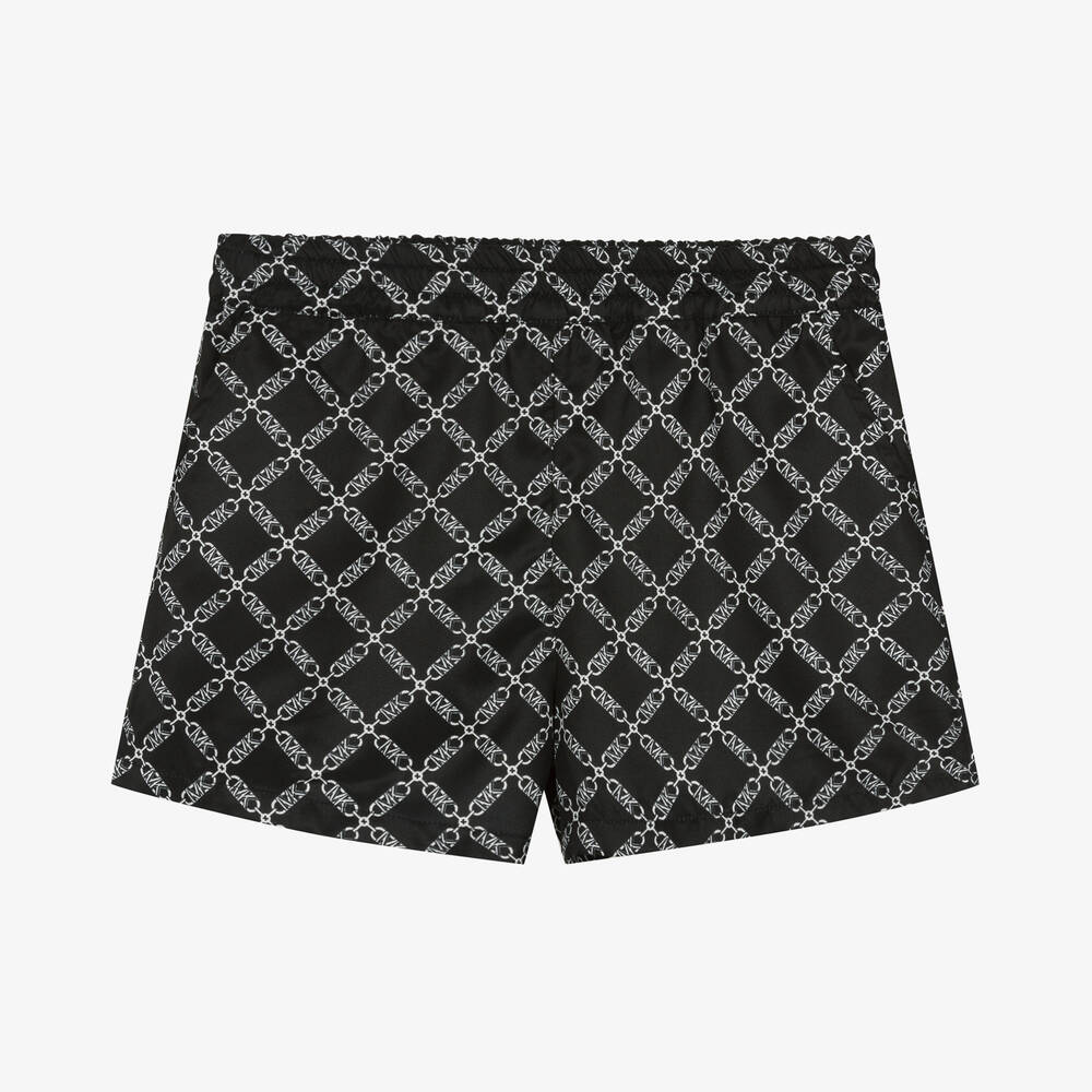 Michael Kors Kids-Teen Girls Black Chain Logo Print Shorts | Childrensalon Outlet