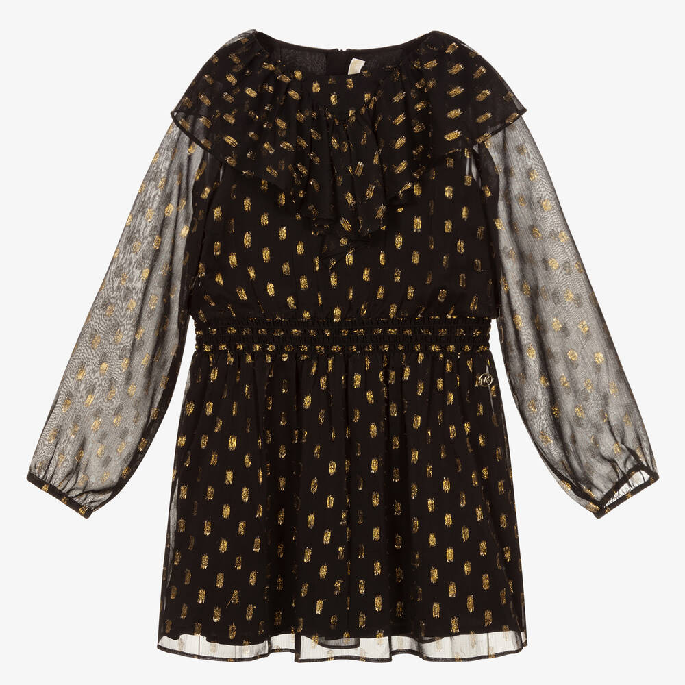 Michael Kors Kids - Robe noire en mousseline Ado | Childrensalon