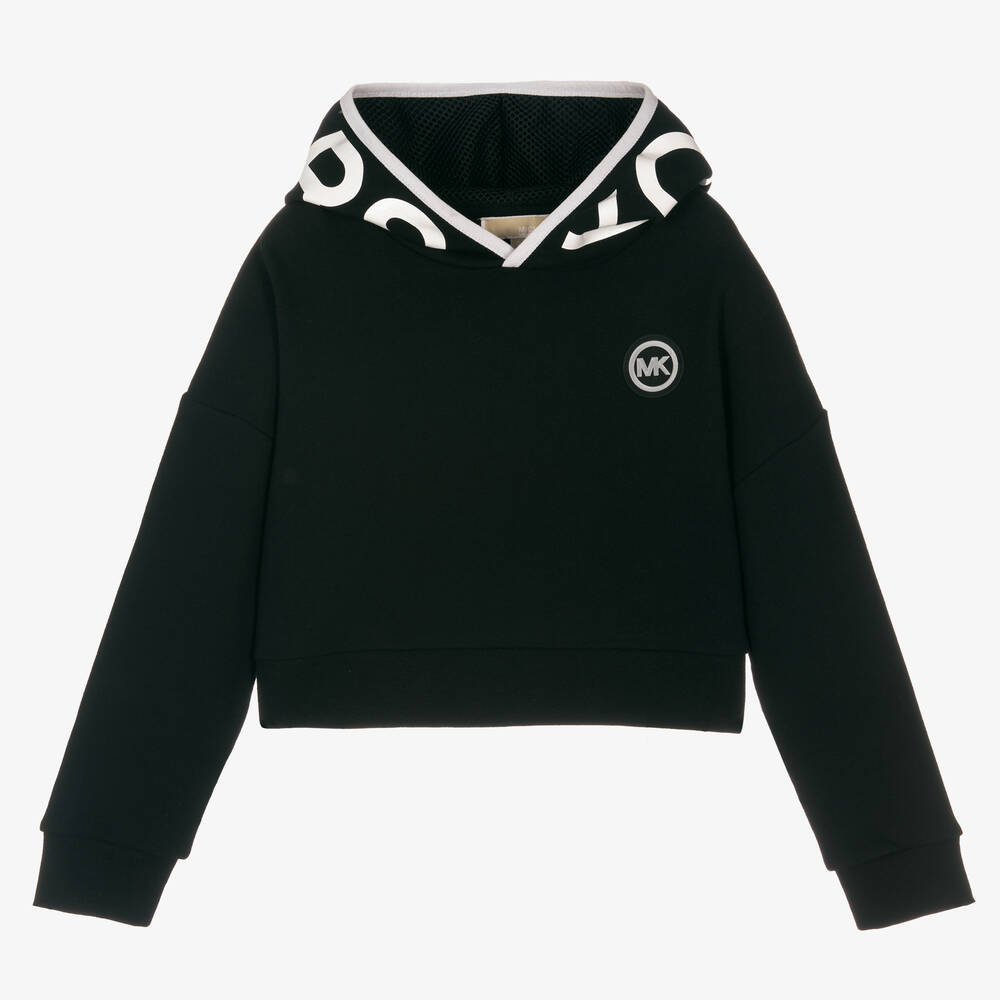 Michael Kors Kids - Teen Girls Black Cotton Logo Hoodie | Childrensalon