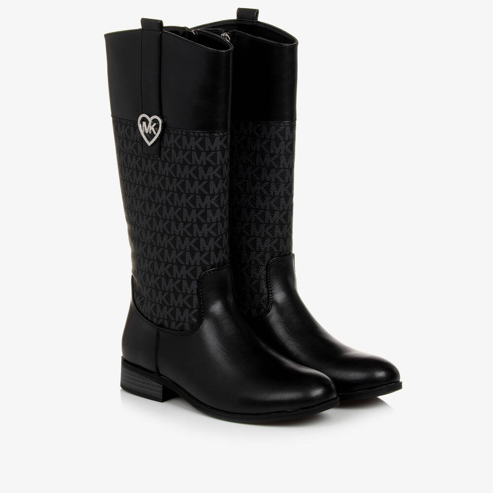 Michael Kors Kids - Bottes noires en simili cuir ado | Childrensalon