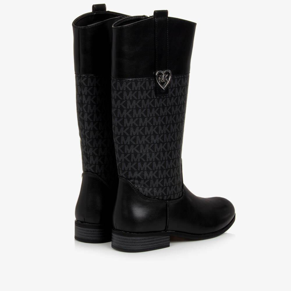 Michael kors kids black boots hotsell
