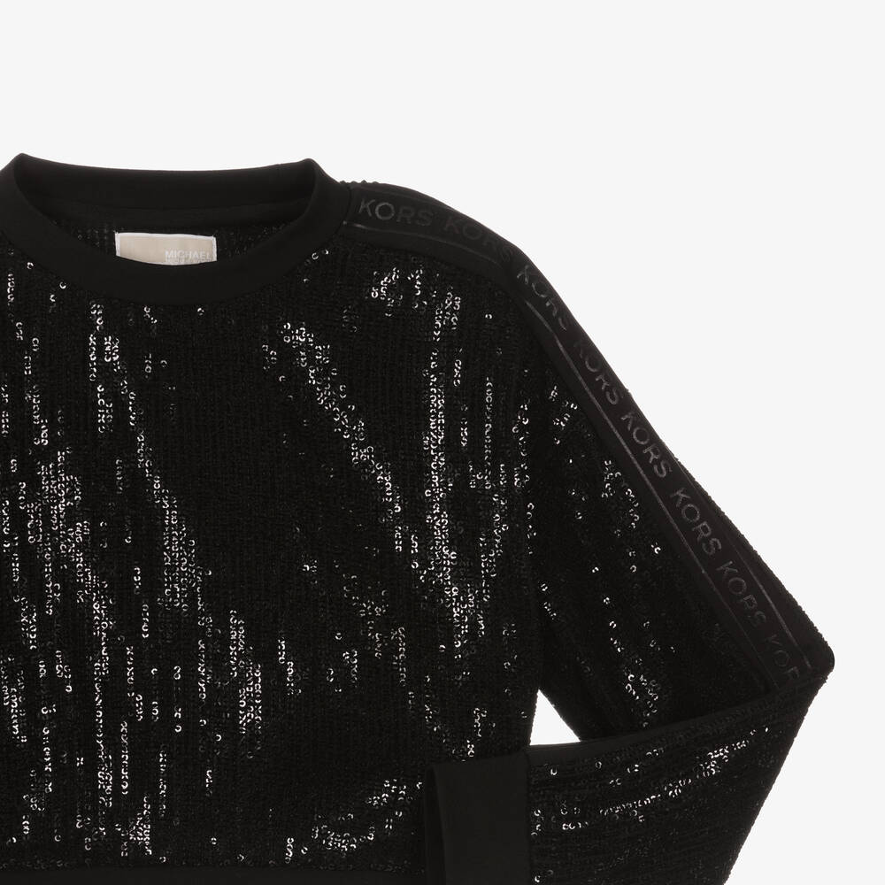 Michael Kors Kids-Teen Girls Black Sequin Sweatshirt | Childrensalon Outlet