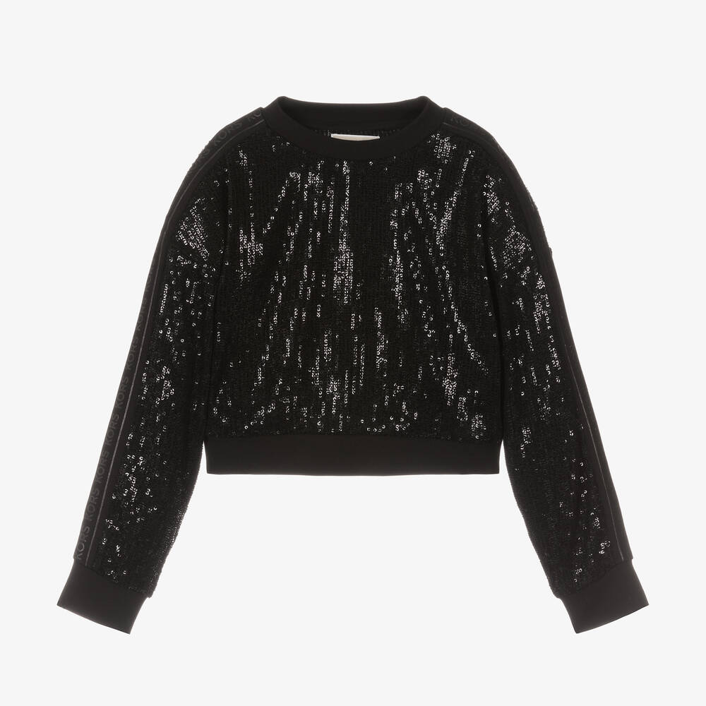 Michael Kors Kids - Teen Girls Black Sequin Sweatshirt | Childrensalon