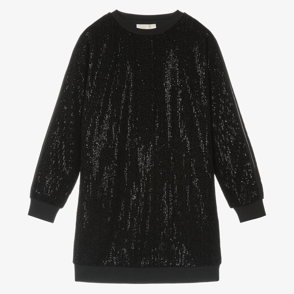 Michael Kors Kids - Teen Girls Black Sequin Sweatshirt Dress | Childrensalon