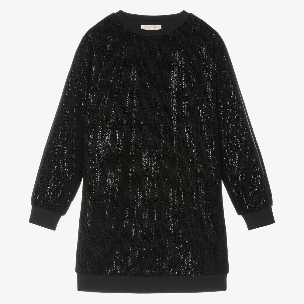 Michael Kors Kids - Robe-sweat noire à sequins ado | Childrensalon