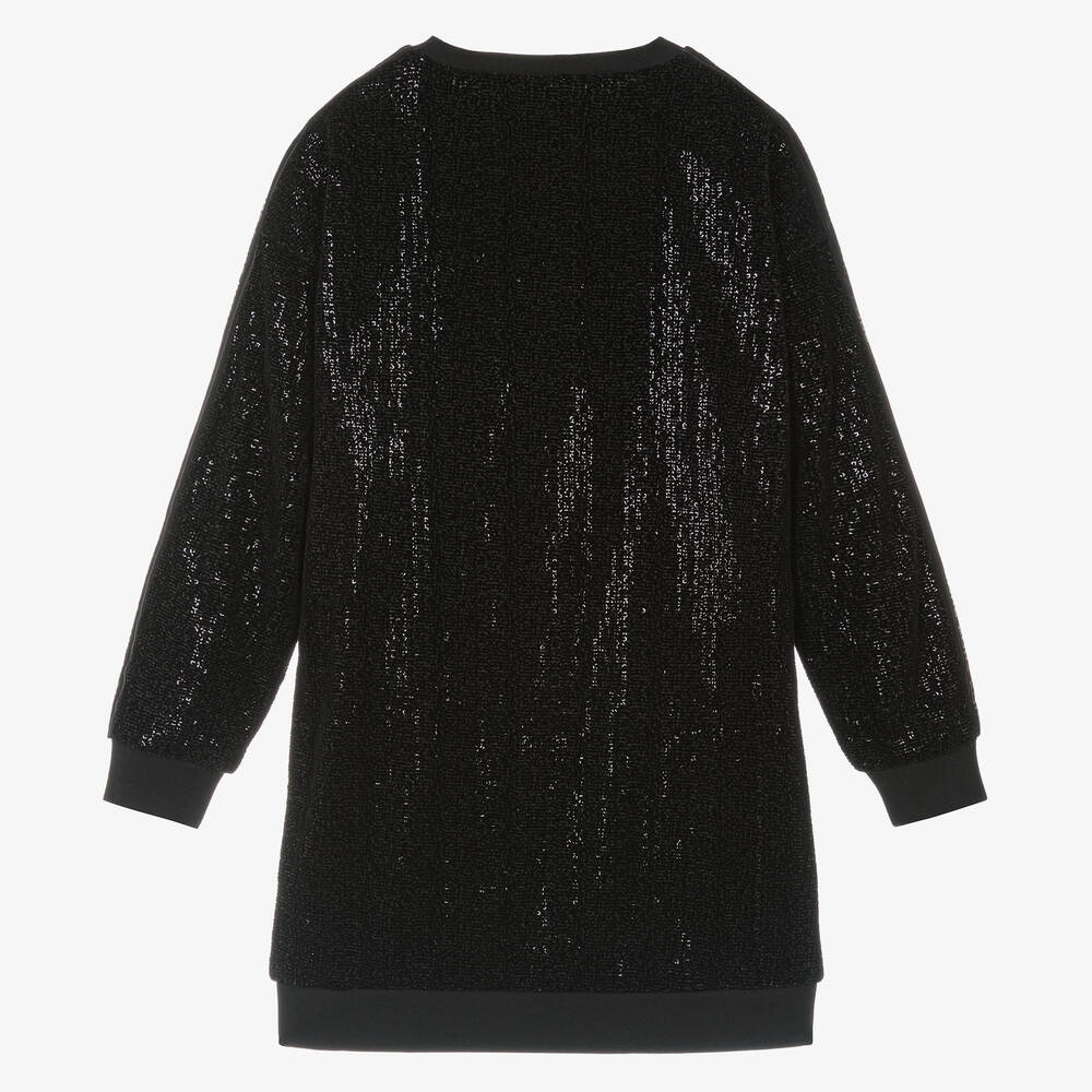 Michael Kors Kids-Teen Girls Black Sequin Sweatshirt Dress | Childrensalon Outlet